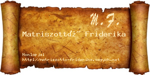 Matriszottó Friderika névjegykártya